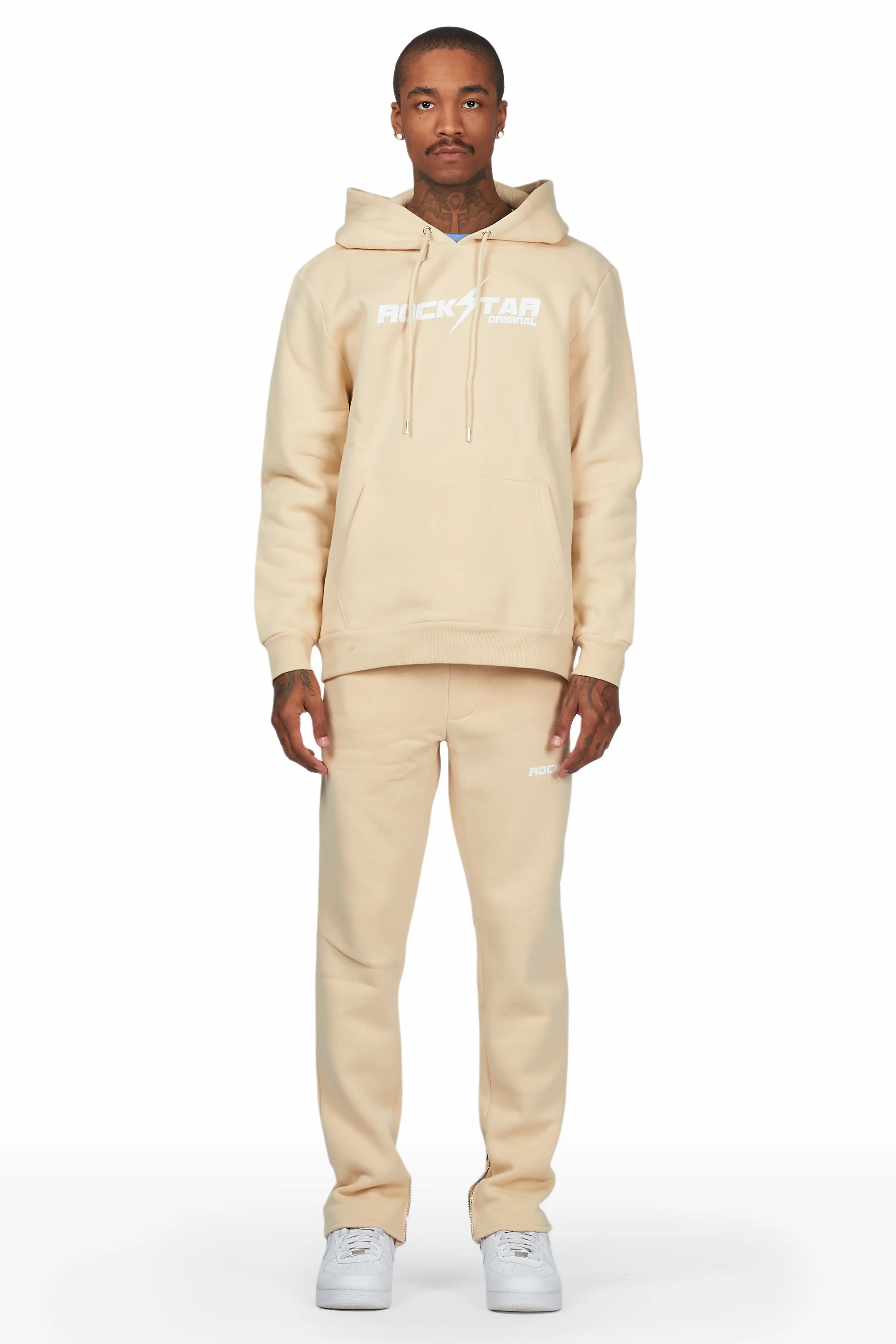 Rory Beige Hoodie Slim Fit Track Set