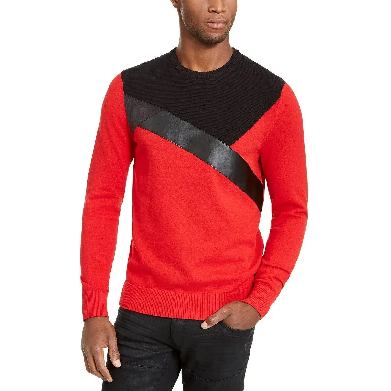 INC International Concepts Men's Colorblocked Sweater Red Size Large