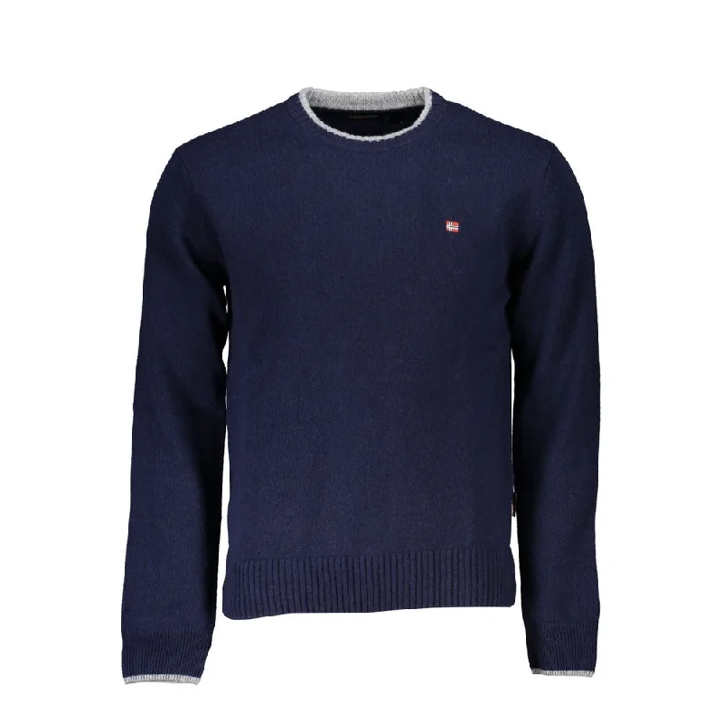 Napapijri Blue Fabric Men Men's Sweater