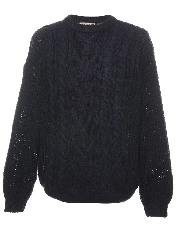 Cable Knit Jumper - M