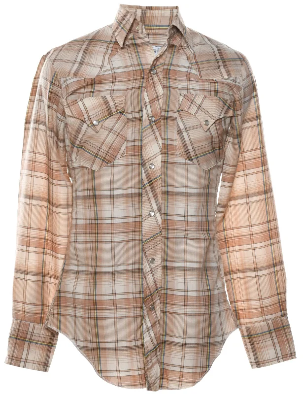 Light Brown Checked Shirt - M