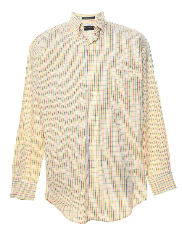 Long Sleeved Checked Shirt - M