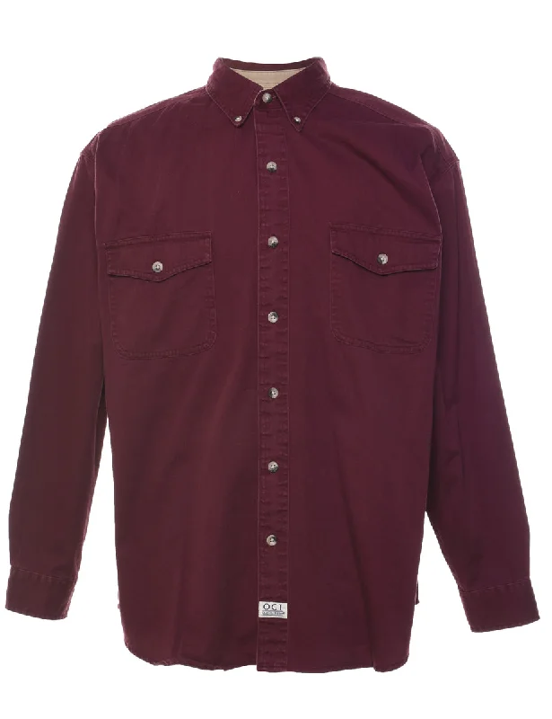 Maroon Denim Shirt - M