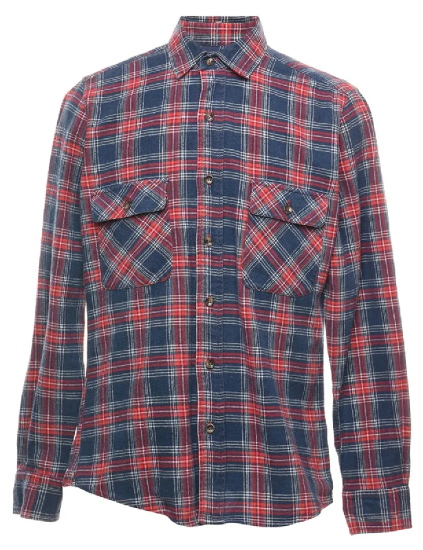 Navy Checked Shirt - M