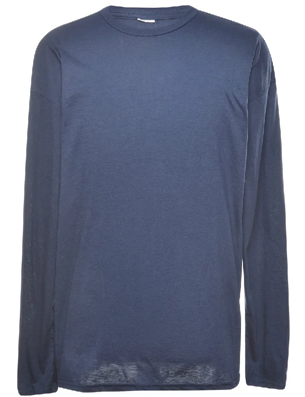 Navy Plain T-shirt - L