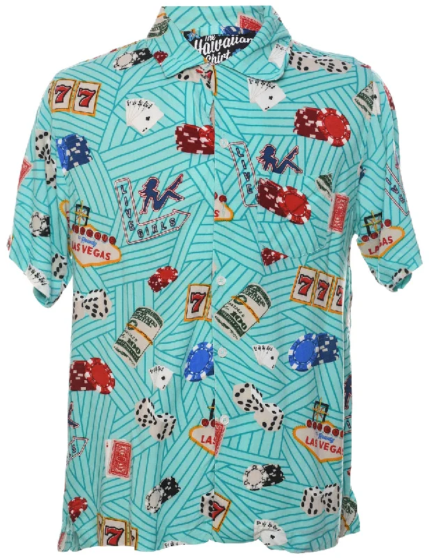 Novelty Print Hawaiian Shirt - L