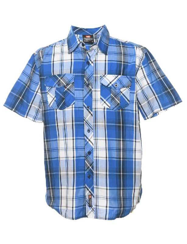 Short Sleeve Checked Shirt - L