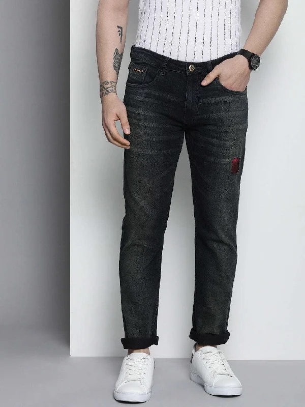 Men's Distressed Straight Jeans