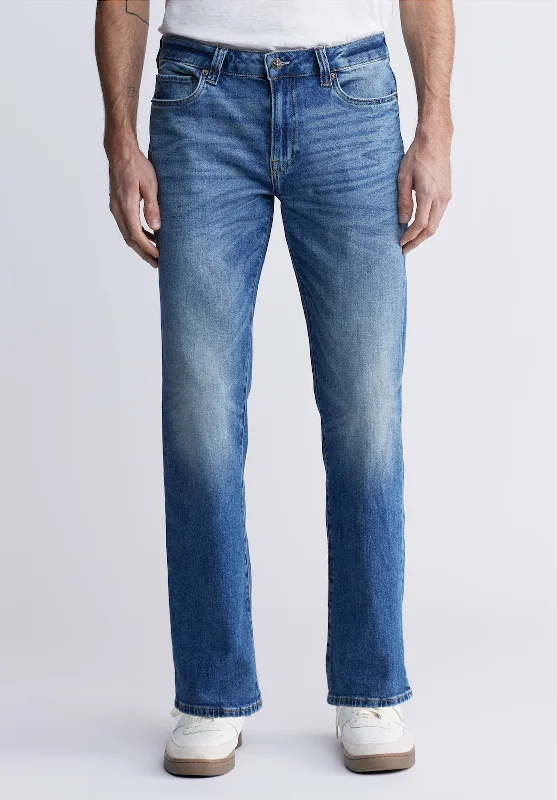 Relaxed Straight Driven Men's Jeans, Heavily Sanded and Worked - BM22986