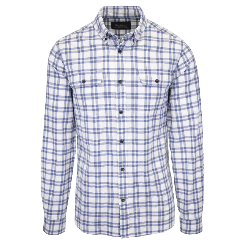 Barbour Men's National Trust Neutral Combe Plaid L/S Woven Shirt (S08)