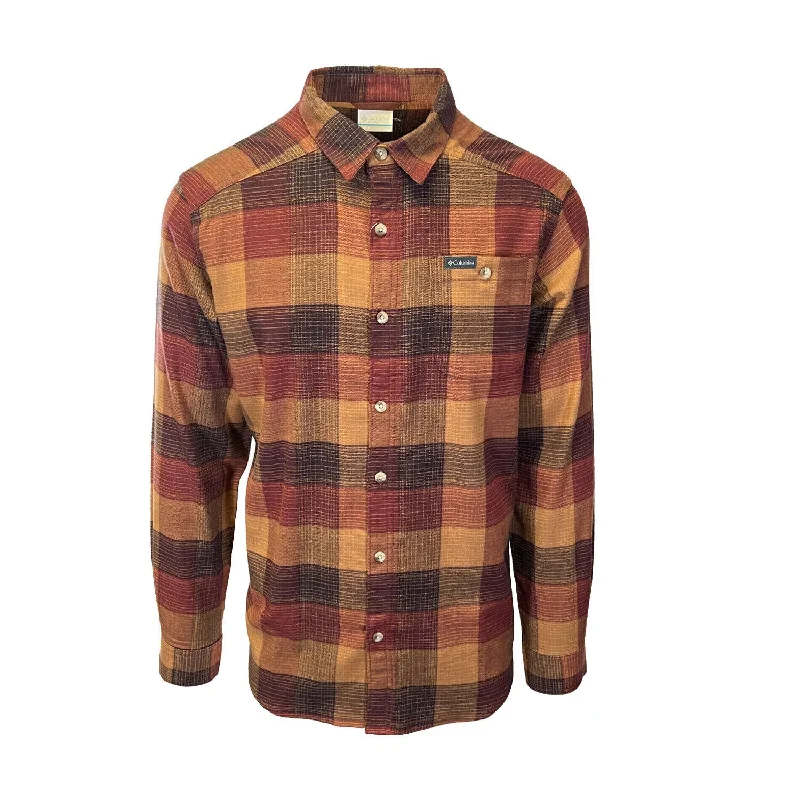 Columbia Men's Dark Amber Multi Buffalo Check Shirt Cornell Woods Flannel (681)