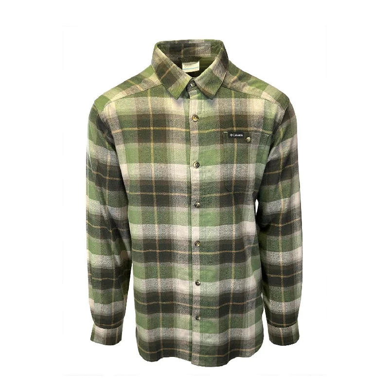 Columbia Men's Stone Green Shirt Multi Tartan Cornell Woods Flannel L/S (398)