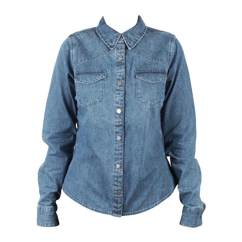 HD Branded Women's Light Indigo Artist Drive H-D ADV L/S Denim Shirt (S07A)