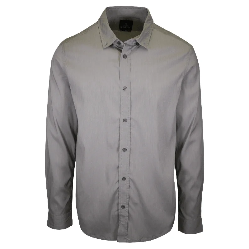 prAna Men's Grey L/S Woven Shirt (S65)