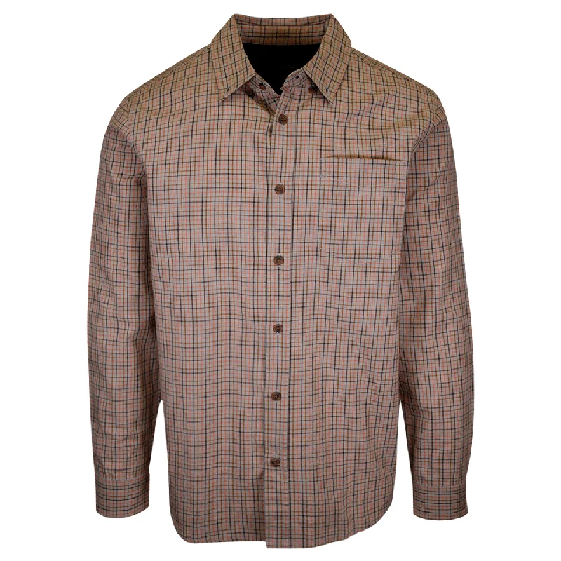 prAna Men's Salmon Grey Mini Plaid L/S Woven Shirt (S71)