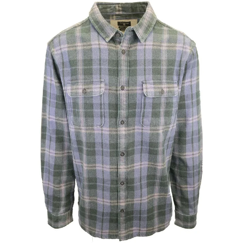 Quiksilver Men's Green Lilac L/S Flannel Shirt (S01)