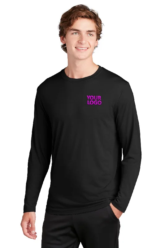 Sport-Tek Long Sleeve PosiCharge Competitor Branded Cotton Touch Tee's, Black