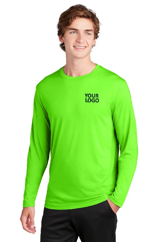 Sport-Tek Long Sleeve PosiCharge Competitor Custom Cotton Touch Tee's, Neon Green