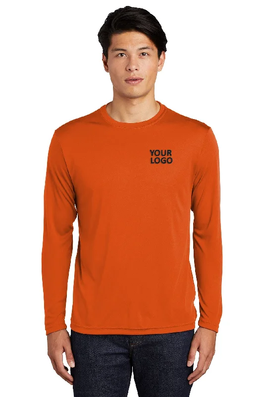 Sport-Tek Long Sleeve PosiCharge Custom Competitor Tee's, Deep Orange