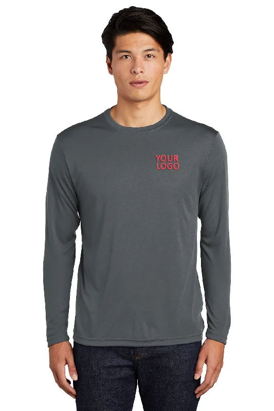 Sport-Tek Long Sleeve PosiCharge Custom Competitor Tee's, Iron Grey