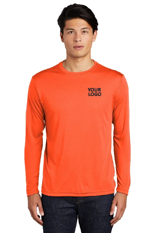 Sport-Tek Long Sleeve PosiCharge Customized Competitor Tee's, Neon Orange