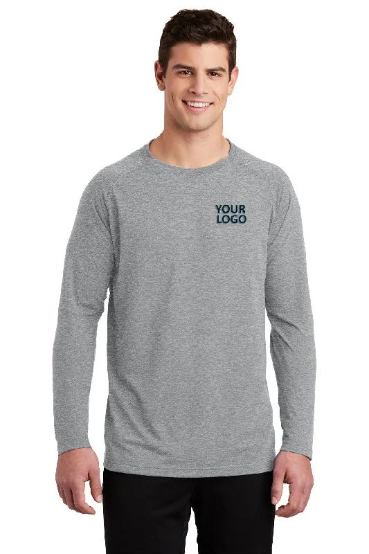 Sport-Tek Long Sleeve Ultimate Performance Custom Crews, Heather Grey