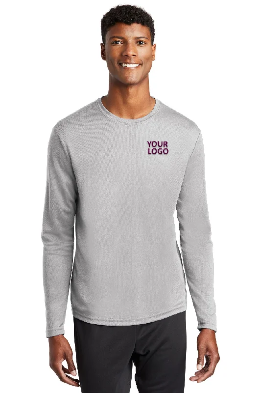 Sport-Tek PosiCharge Customized RacerMesh Long Sleeve Tee's, Silver