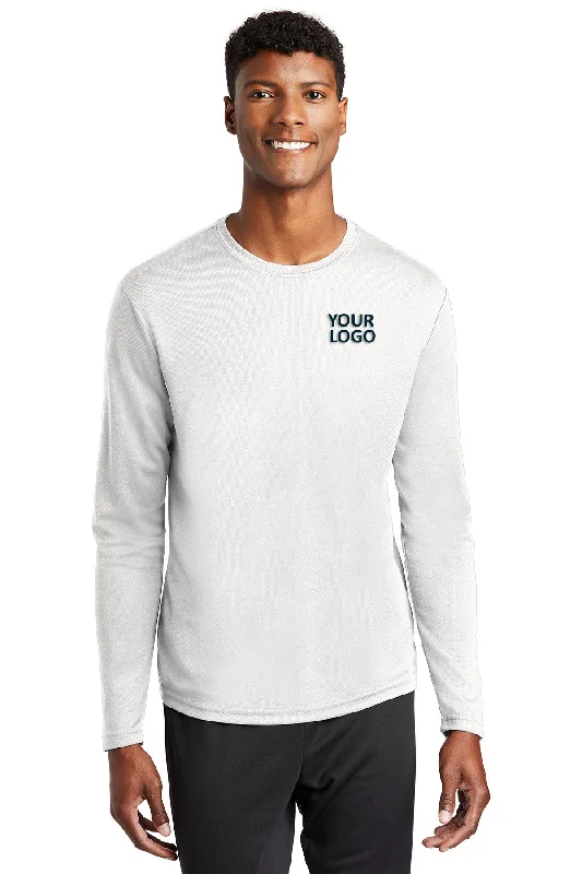 Sport-Tek PosiCharge Custom RacerMesh Long Sleeve Tee's, White