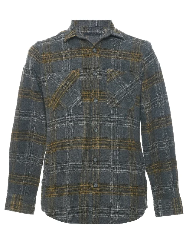 Dark Grey Checked Shirt - S