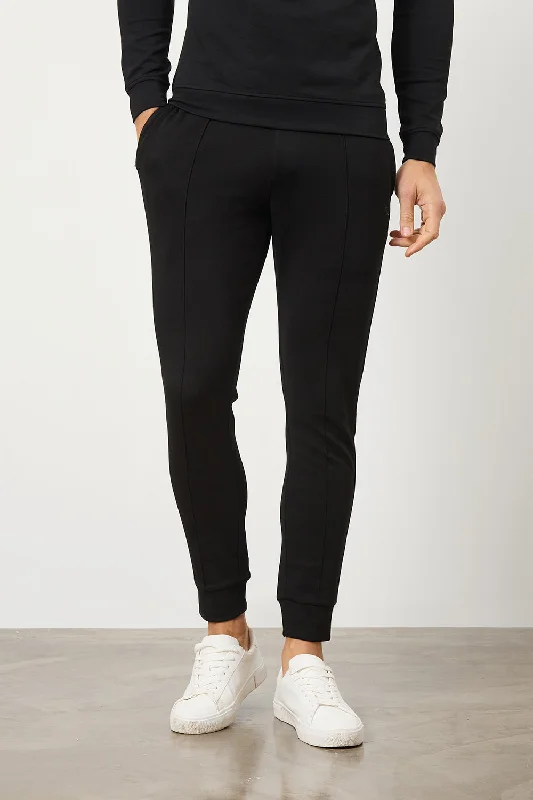 Interlock Sweat Jogger in Black