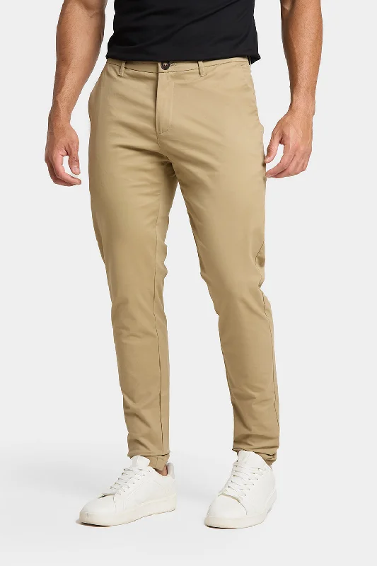 Athletic Fit Cotton Stretch Chino Pants in Dark Stone