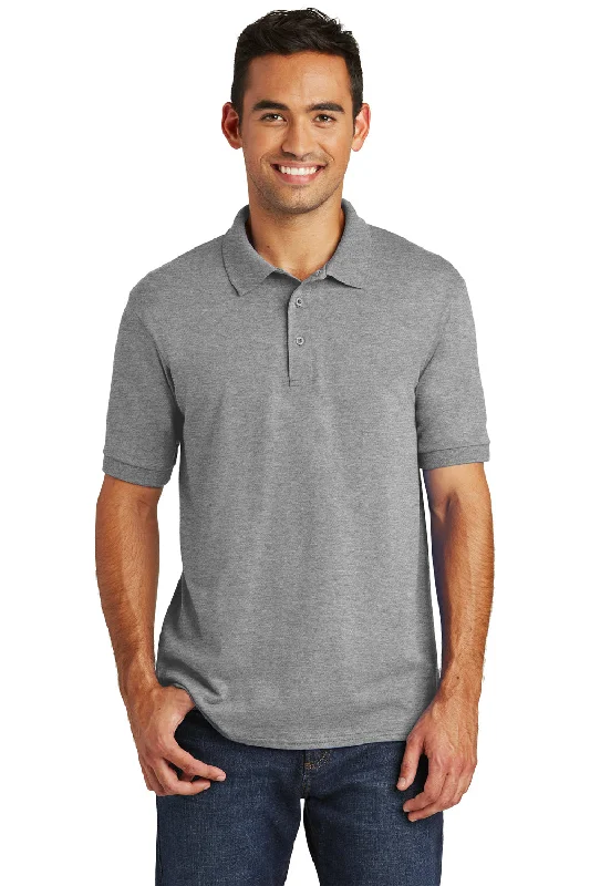 Port & Company Mens Core Stain Resistant Short Sleeve Polo Shirt - Heather Grey