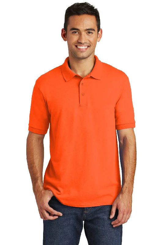 Port & Company Mens Core Stain Resistant Short Sleeve Polo Shirt - Safety Orange - Closeout