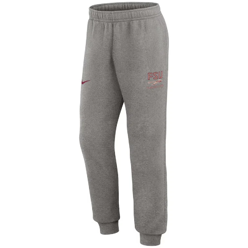 Nike Men's FSU Spear/Florida State Club Fleece Jogger Pant - Dark Grey Heather